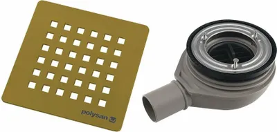 Produktbild von Polysan FLEXIA Duschwannenablauf, Ø 90mm, DN40, Gold matt