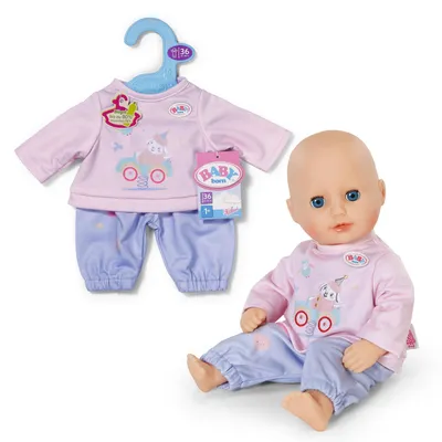 Produktbild von BABY born Jogginganzug, mit rosa Langarm-Shirt und lila Hose für 36cm Puppen