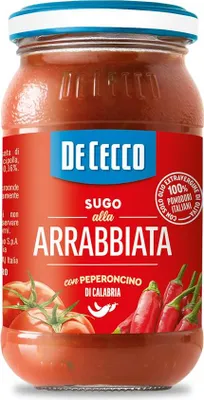 Produktbild von De Cecco Sugo all'Arrabbiata con Peperoncino di Calabria Sauce mit Kalabrische Chili 100% italienische Tomaten 200g