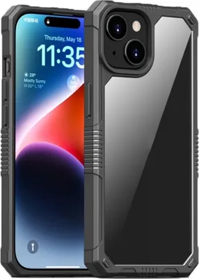 Zdjęcie produktu dla Dla iPhone 15 Plus iPAKY Guard Series Transparent PC + TPU Phone Case (Grey)