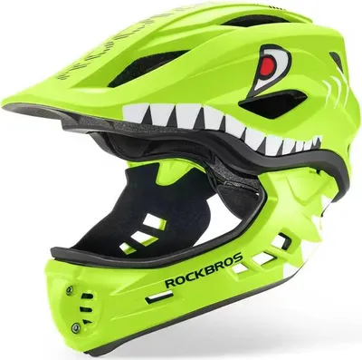 Zdjęcie produktu dla Kask dziecięcy z odpinana szczęką 2w1 ROCKBROS TT-32003 Green Shark zielony S