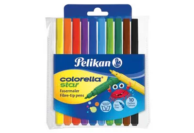 Produktbild von Pelikan Colorella Star C302, Fein, 10 Farben, Mehrfarbig, Rund, 10 Stück(e), Poly-Beutel mit Einlege-Karte