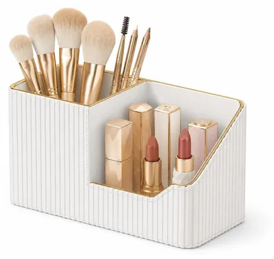 Productafbeelding van Solidchoice - Make-upborstelhouder en Organizer (Wit)