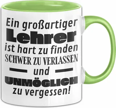 Produktbild von Lehrer Abschied Geschenk Tasse Abschiedsgeschenk für Lehrer Hart Zu Finden Schwer Zu Verlassen (Grün)