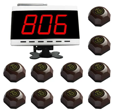 Service-Rufsystem: 1 Empfänger + 10 Taster, 999 Rufnummern