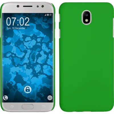 Produktbild von PhoneNatic Case kompatibel mit Samsung Galaxy J5 2017 - Hülle grün gummiert Hard-case + 2 Schutzfolien