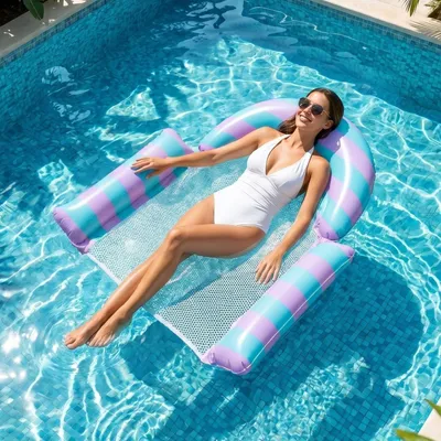 Image de Hamac gonflable 4 en 1 pour adultes, à utiliser dans la piscine