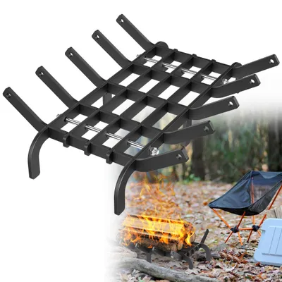 Produktbild von Sessamen-LP Kaminrost Brennholz Kaminholz Holzregal Gusseisen Kaminroste Kamin Holzrost Feuergitter Kamineinsatz Feuerrost Brennholzhalter mit Stangen für Innenkamine, Outdoor Anzündwerkzeuge