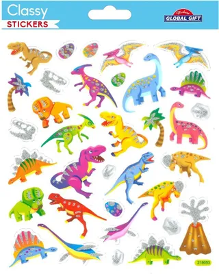 Produktbild von Aufkleber - Dinosaurier - Silberglitter