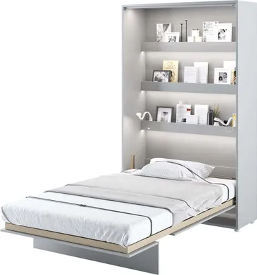 Produktbild von Wandklappbett Bed Concept 120x200 Schrankbett Vertikal Wandbett Gästebett Grau