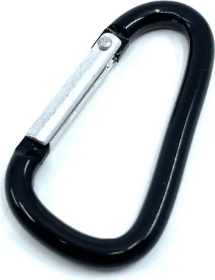 Produktbild von Aluminium-Karabiner Typ D 5 x 50mm, schwarz - Packung mit 1 Stück