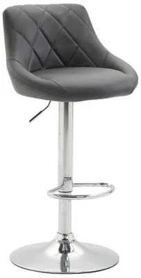 Produktbild von TPFLiving Barhocker Lazius Gestell Metall in Chromoptik Kunstleder Grau