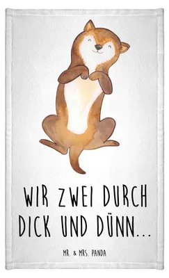 Produktbild von Mr. & Mrs. Panda Handtuch Hund Streicheln - Weiß - Geschenk, Klein, Süß, Gästetuch, Hunde, Gästehandtuch Baumwolle, Sprüche, frottierhandtuch, Hundewelpe, Hundespruch