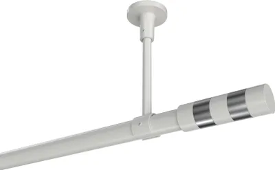 Produktbild von Interdeco Gardinenstange / Vorhangstange Weiß, Typ Sonette Mavell (Zylinder Bicolor) ohne Ringe, Deckenmontage, 20 mm Ø 1-läufig, 540 cm