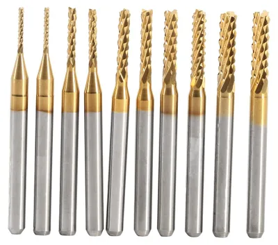 Produktbild von 1,0–3,0 mm Titanbeschichteter Schaftfräser, Hartmetallfräser, CNC-Fräser, Werkzeuge, Vierkantfräser, Schneidbits für PCB-Maschine