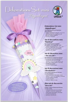 Produktbild von Deko-Set Schultüte Easy Line Mini "Regenbogen"