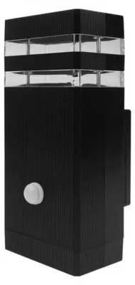 Image de Applique d'extérieur noire et transparente, 1xGU10x15W, plastique, dimensions : 2,18 x 9,6 x 8,5 cm, IP44, Ecolight