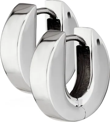 Produktbild von Paar 925 Sterlingsilber Klappcreolen Ohrringen 14,6 X 3,9mm Anlaufgeschützt 4801