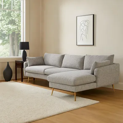 Produktbild von Modernes Ecksofa mit Ottomane rechts Stil und Komfort für Ihr Wohnzimmer