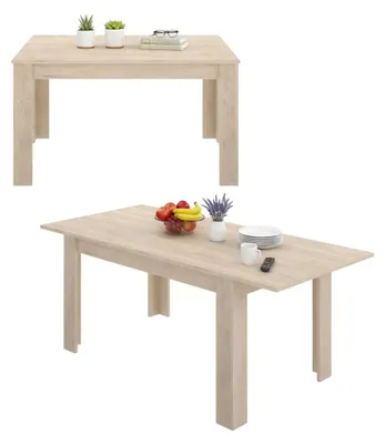 Produktbild von Ausziehbarer Tisch Midland, Ausziehbare Konsole für Esszimmer, Ausziehbarer Küchentisch mit Verlängerung, 140/190x90h78 cm, Eiche