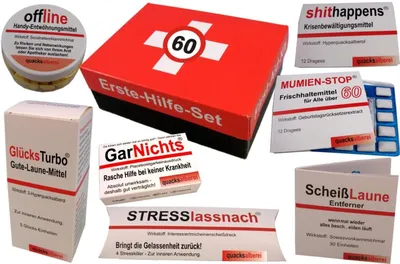 Produktbild von Erste Hilfe Set, Sanikasten zum 60. Geburtstag (7-teilig)