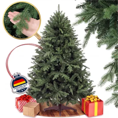 Image de Arbre de Noël artificiel, décoration de Noël, 195 cm, fabriqué en PVC. Arboré de plus de 1000 décorations, branches épaisses avec des rubans décoratifs et des cartes de vœux. Structure en métal robuste