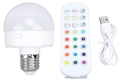 Produktbild von E26 magnetische Glühbirne, wiederaufladbar, batteriebetrieben, mit Fernbedienung, Timer, dimmbare RGB-LED für Schlafzimmer