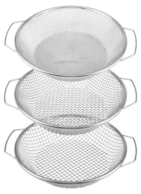 Gartensieb 3er-Set, 30 cm, Edelstahl, 3/6/10 mm Maschenweite