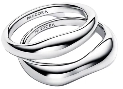 Productafbeelding van PANDORA ring, maat 54, organisch gevormd, geschikt om te combineren, van zilver, elegant design