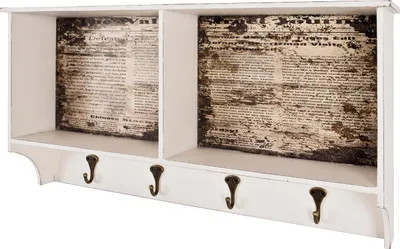 Produktbild von HAKU Wandgarderobe Motiv, vintage - MDF, Metall, B/H/T: 76x40x15 cm