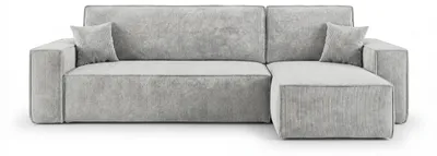 Produktbild von CORNERO Ecksofa mit schlaffunktion CALIFORNIA MINI rechts grau Cord Poso 55 - Schlaffunktion, Bettkasten
