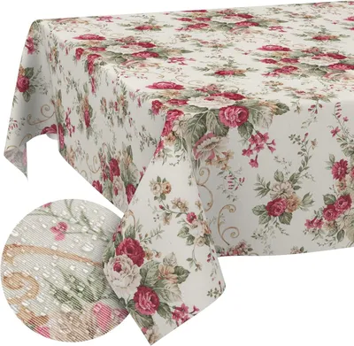 Obrázek produktu pro Ubrousek na stůl, rozměry 240 x 140 cm, materiál: bavlna a polyester, barva: růžová, určený pro použití v zahradě