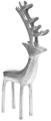 Produktbild von Skulptur Rentier silber stehend 19x5x39cm Aluminium Weihnachtsdeko