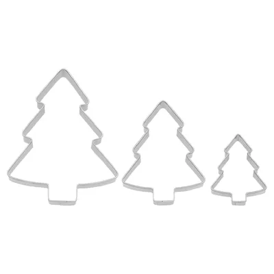 Produktbild von Birkmann Ausstechformen Terrasse Tannenbaum, 3-tlg., Ausstecher, Plätzchenform, Keks, Plätzchen, Edelstahl, 199453