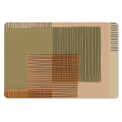 Produktbild von MuchoWow® Schreibtischunterlage Abstrakt - Linien - Würfel - Patchwork 60x40 cm - XXL Mauspad - Großes Mauspad