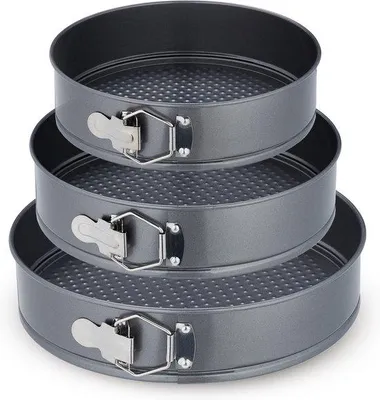 Produktbild von Famanu Springform Set 3-teilig - rund - Ø 24, 26, 28 cm - antihaftbeschichtet - Edelstahl