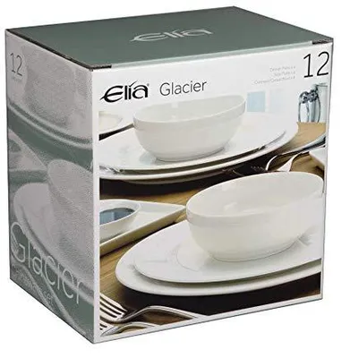 China Diner Set, Keramik, 12-teilig, rund, glänzend