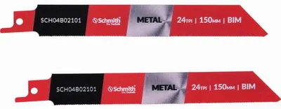 Produktbild von Schmith Sägeblätter Säbelsäge BIM D6A+M42 150mm 2 Stk. Säbelsägeblätter Stichsägeblatt Multitool Zubehör Fuchsschwanz Säge Werkzeug Pendelhubsäge Universal
