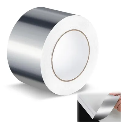 Immagine prodotto di Nastro adesivo in alluminio - 50 mm x 10 m - Nastro sigillante autoadesivo - Resistente al calore - Impermeabile - Nastro per riparazioni - Argento