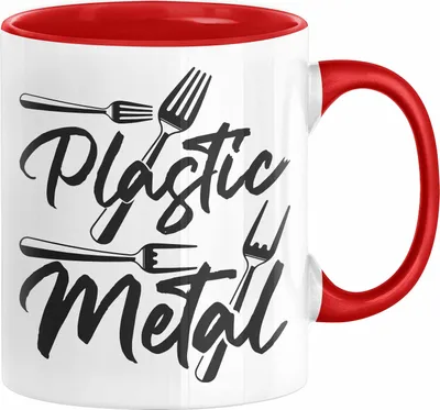 Produktbild von Heavy Metal Tasse Geschenk Plastic Metal Fans (Rot)
