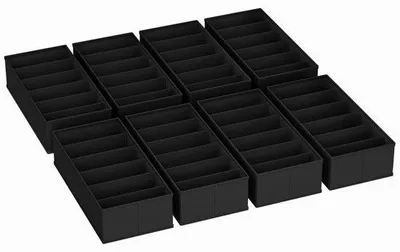 Zdjęcie produktu dla Zestaw organizerów do szafy, 8 sztuk, 30 x 15 x 9 cm, czarny