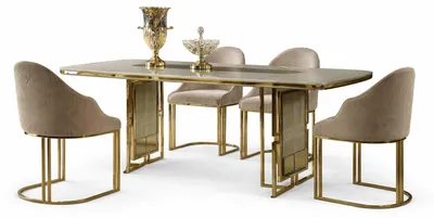 Produktbild von Stilvoller Esszimmer Set Esstisch mit 4 komfortablen Stühlen Modernes Design