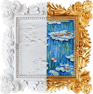 Image de peinture 3D - Bas-relief Nymphéas