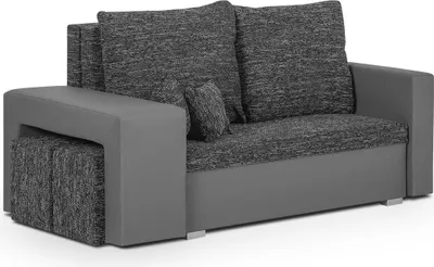 Produktbild von 2-Sitzer-Sofa mit Schlaffunktion HUBERT2 - Schwarz/Grau