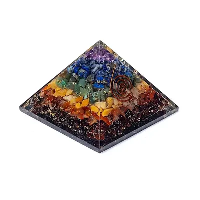 Immagine prodotto di Piramide di Orgonite 7 Chakra - ±5,5 cm