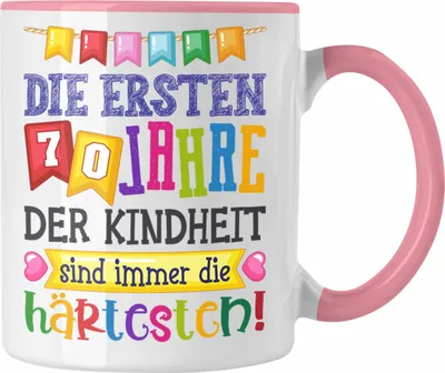 Produktbild von Trendation - 70. Geburtstag Tasse Geschenk Lustig Spruch Oma Opa Geschenkidee 70er (Rosa)
