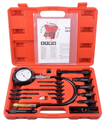 Imagen del producto de Kit de prueba de compresión para motores diésel de 17 piezas
