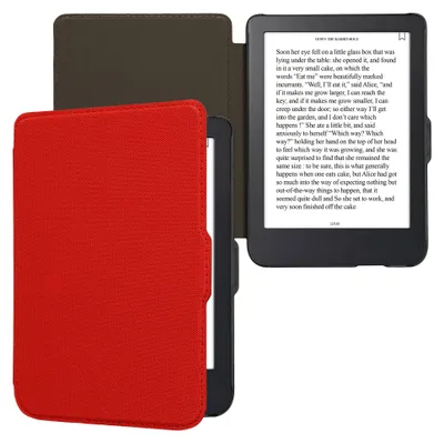 Produktbild von kwmobile Hülle kompatibel mit Kobo Clara 2E / Tolino Shine 4 - Nylon eReader Schutzhülle Cover Case - Rot