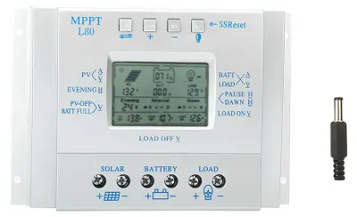 Obrázek produktu pro 80A LCD displej PWM fotovoltaický solární MPPT regulátor nabíjení 12V/24V
