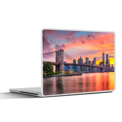 Produktbild von MuchoWow® Laptop Aufkleber Sticker Cover New York - Sonne - Brooklyn Bridge 30x21 cm - Sticker für Laptop - Selbstklebend